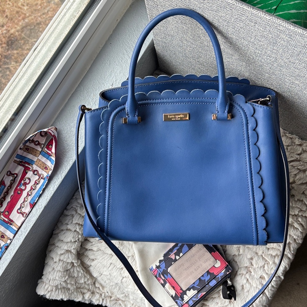 KATE SPADE Linzi Maple Court Blue Hyacinth Satchel; Caitlin St. Adalyn Wallet - Picture 16 of 16